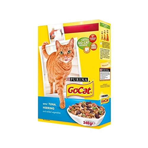 Go-Cat Complete Adult Dry Cat Food with Tuna, Herring & Vegetables - 340g Bag | High Protein Nutrition for Indoor & Outdoor Cats | Perfect for Daily Meals & Treats