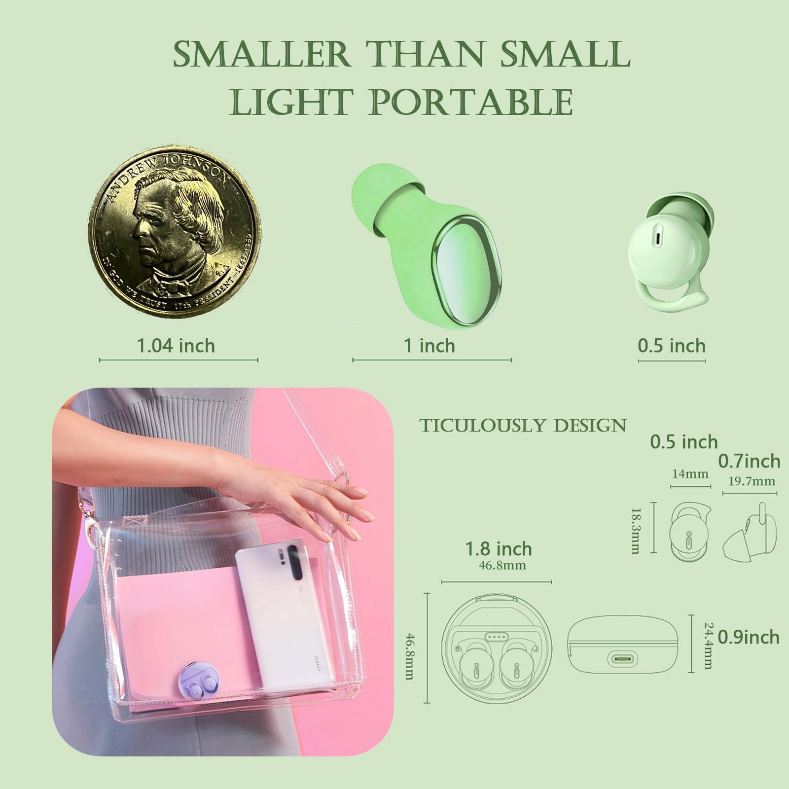 Wireless Invisible Sleep Earbuds Bluetooth - Smallest Noise Cancelling Earbuds for Side Sleepers & Small Ears | Comfortable for Night Use, Travel & Meditation