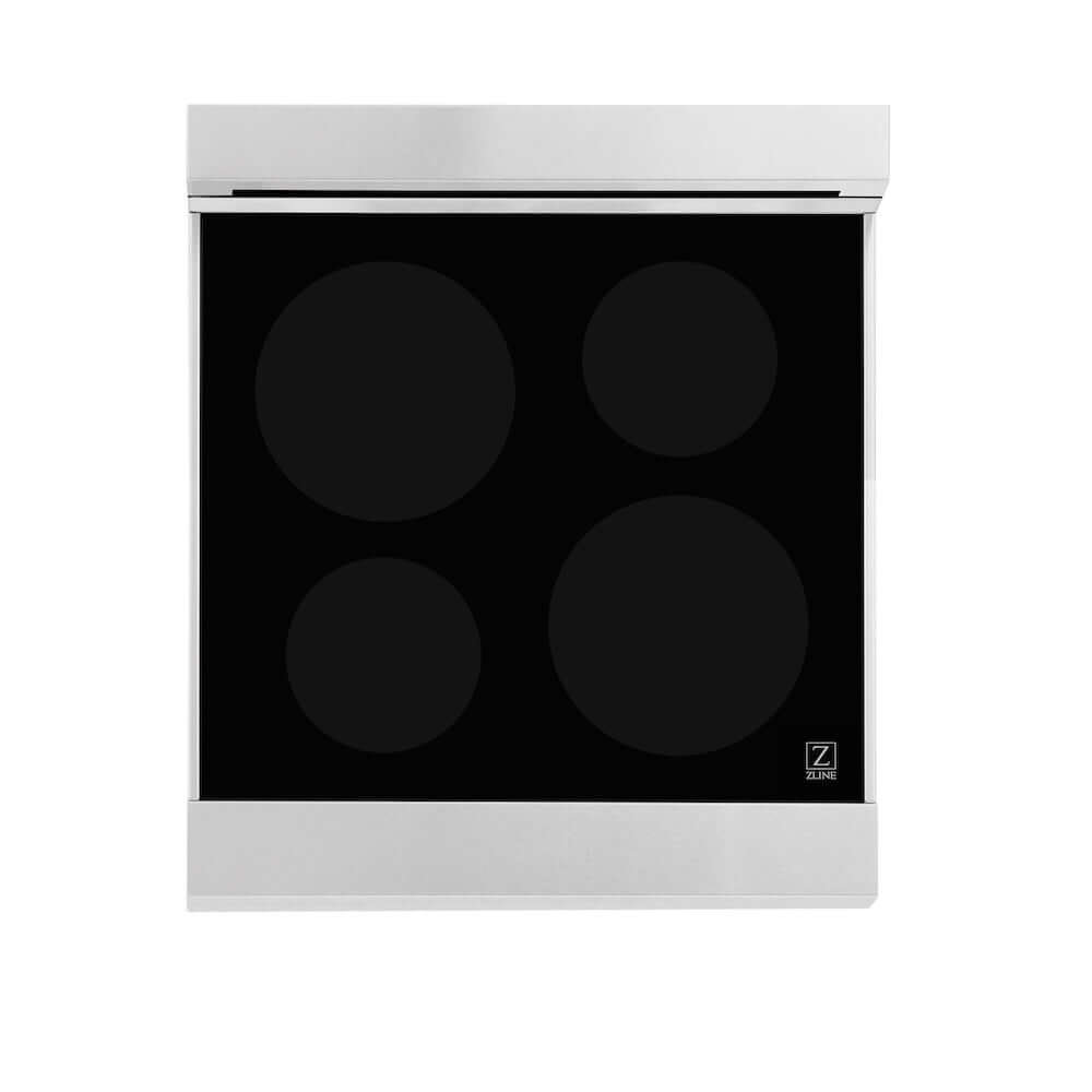 ZLINE 24 Inch 2.8 Cu. Ft. Legacy Induction Range with 4-Element Cooktop & Electric Oven - Satin Stainless Steel & Black Matte Door (RAINDS BLM 24) | Perfect for Modern Kitchens, Home Chefs & Professional Cooking