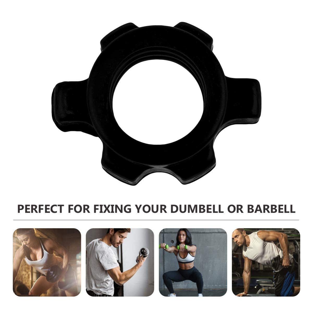 VOSAREA 4-Piece Dumbbell Bar Nut Set - Spin Screw Clamp for Weightlifting & Strength Training - Gym Equipment Accessories for Home & Commercial Use