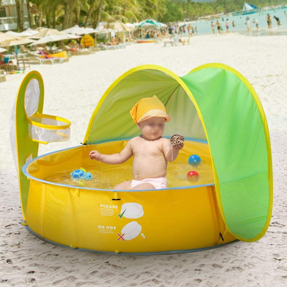 Anti-UV Kids Play Tent - Foldable Portable Mini House with Ball Pit for Toddlers | Durable Outdoor Beach Tent for Summer Travel, Pool Parties & Backyard Fun