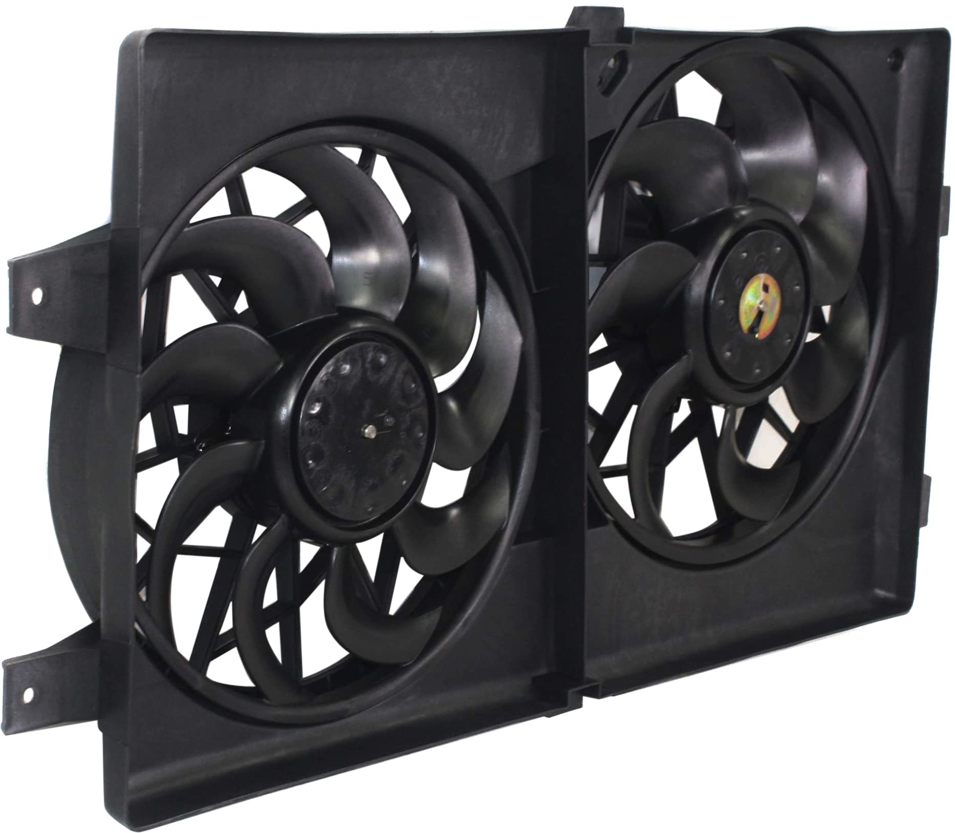 Go-Parts Radiator Fan Assembly Replacement for 2001-2006 Chrysler Sebring & Dodge Stratus Sedan/Convertible - Dual Fan Cooling System - Perfect for Summer Driving & Overheating Prevention