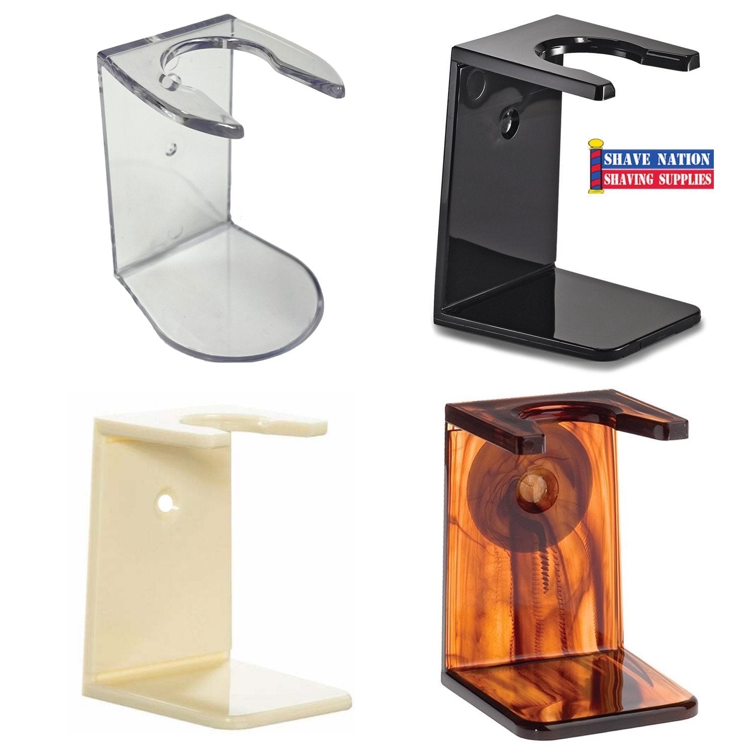Premium Acrylic Shaving Brush Stand - Durable & Stylish Bathroom Organizer for Men's Grooming (Multiple Color Options) - Perfect for Wet/Dry Shaving, Travel & Gift Giving