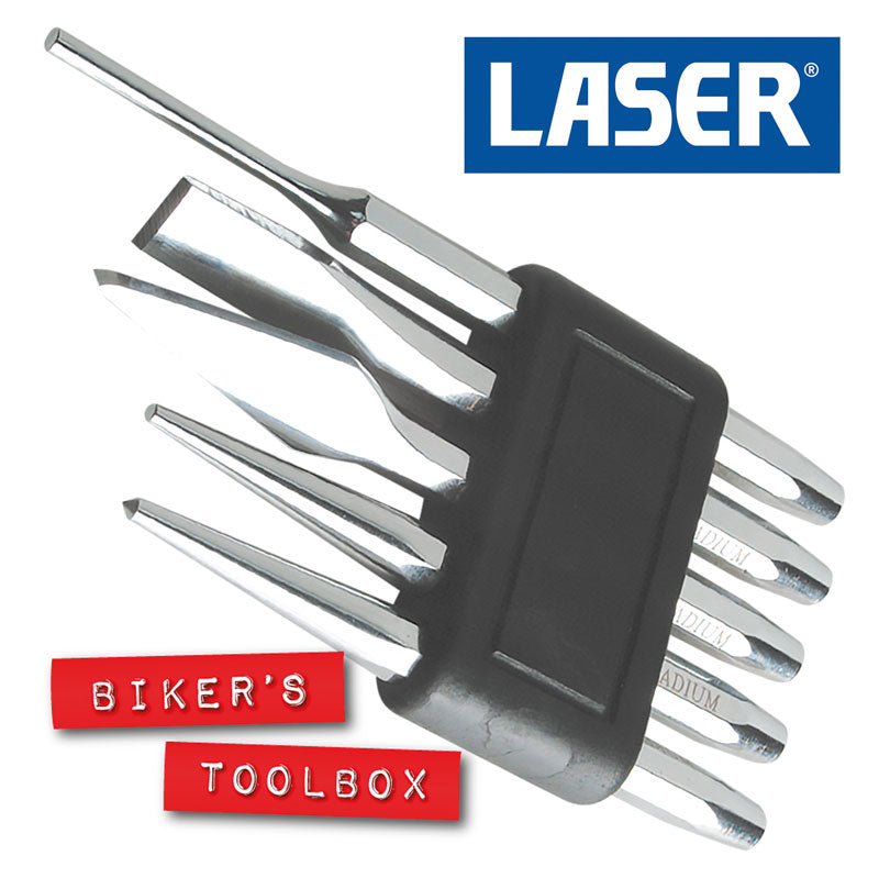 5-Piece Punch and Chisel Set - High Carbon Steel Tools for Metalworking, Woodworking & DIY Projects - Perfect for Automotive Repair, Crafting & Home Improvement