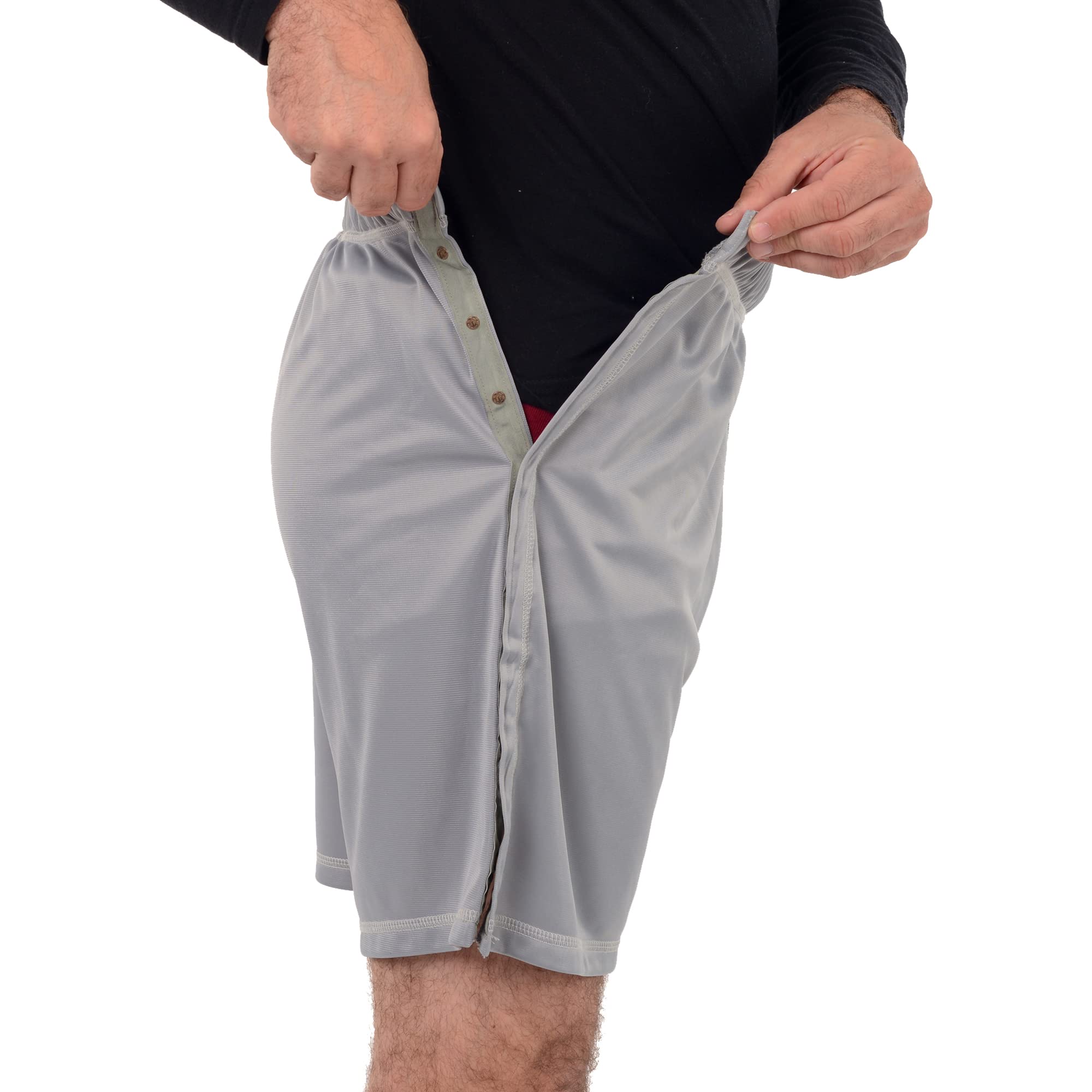Post Surgery Recovery Shorts with Side Snaps - Easy Access Tearaway Medical Shorts for Women & Men | Comfortable Post-Op Care, Wound Dressing & Physical Therapy
