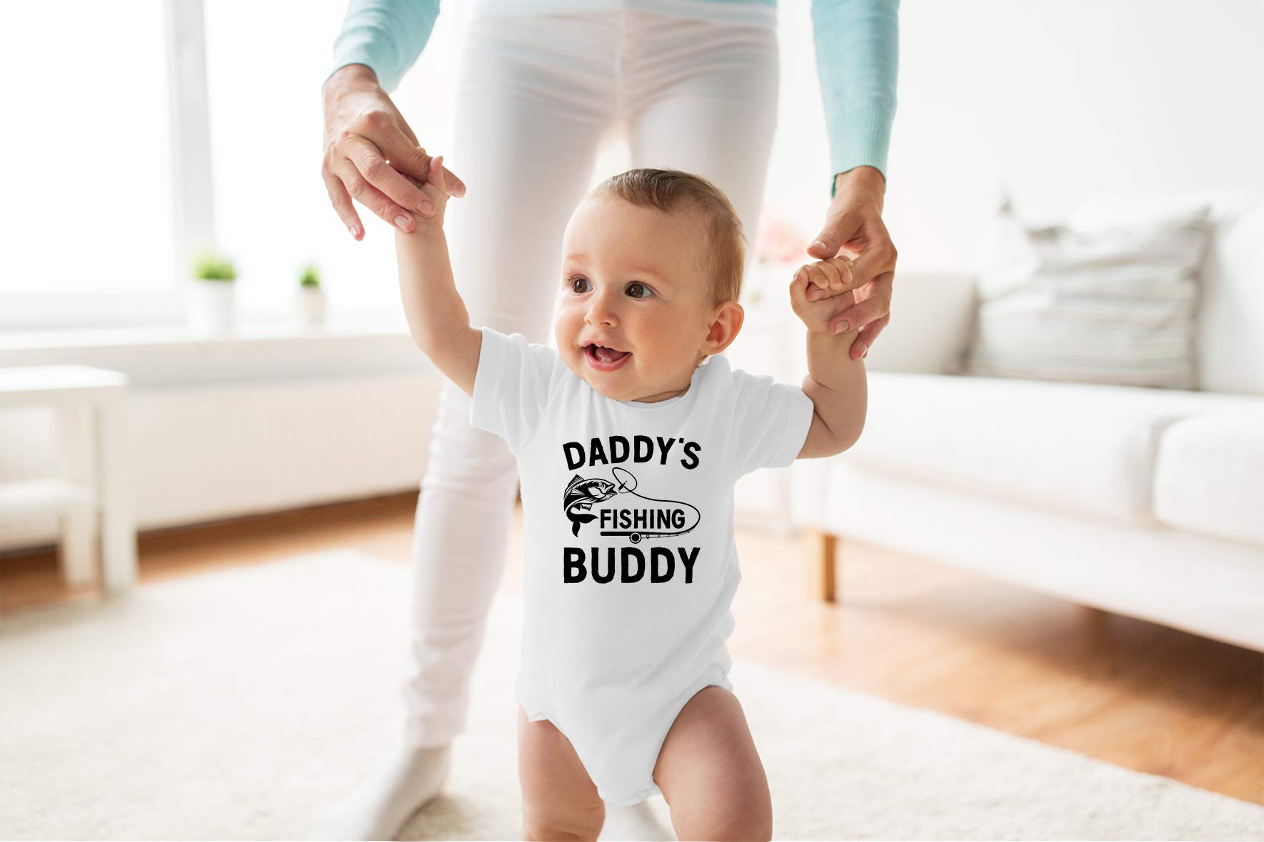 Funny Baby Bodysuit - Daddy's Fishing Buddy Outfit for Newborns & Toddlers - Perfect for Family Adventures