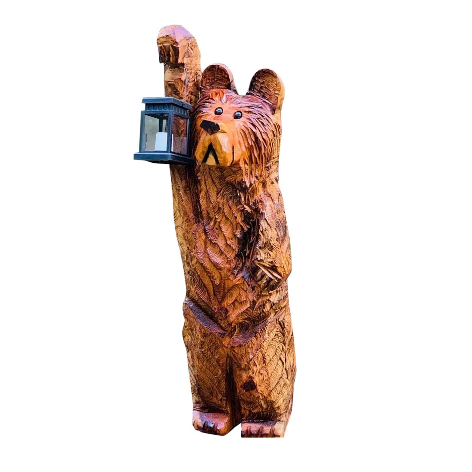 Guolarizi Bear Carved Resin LED Lamp - Outdoor & Indoor Decorative Lighting for Garden, Patio, and Home Decor