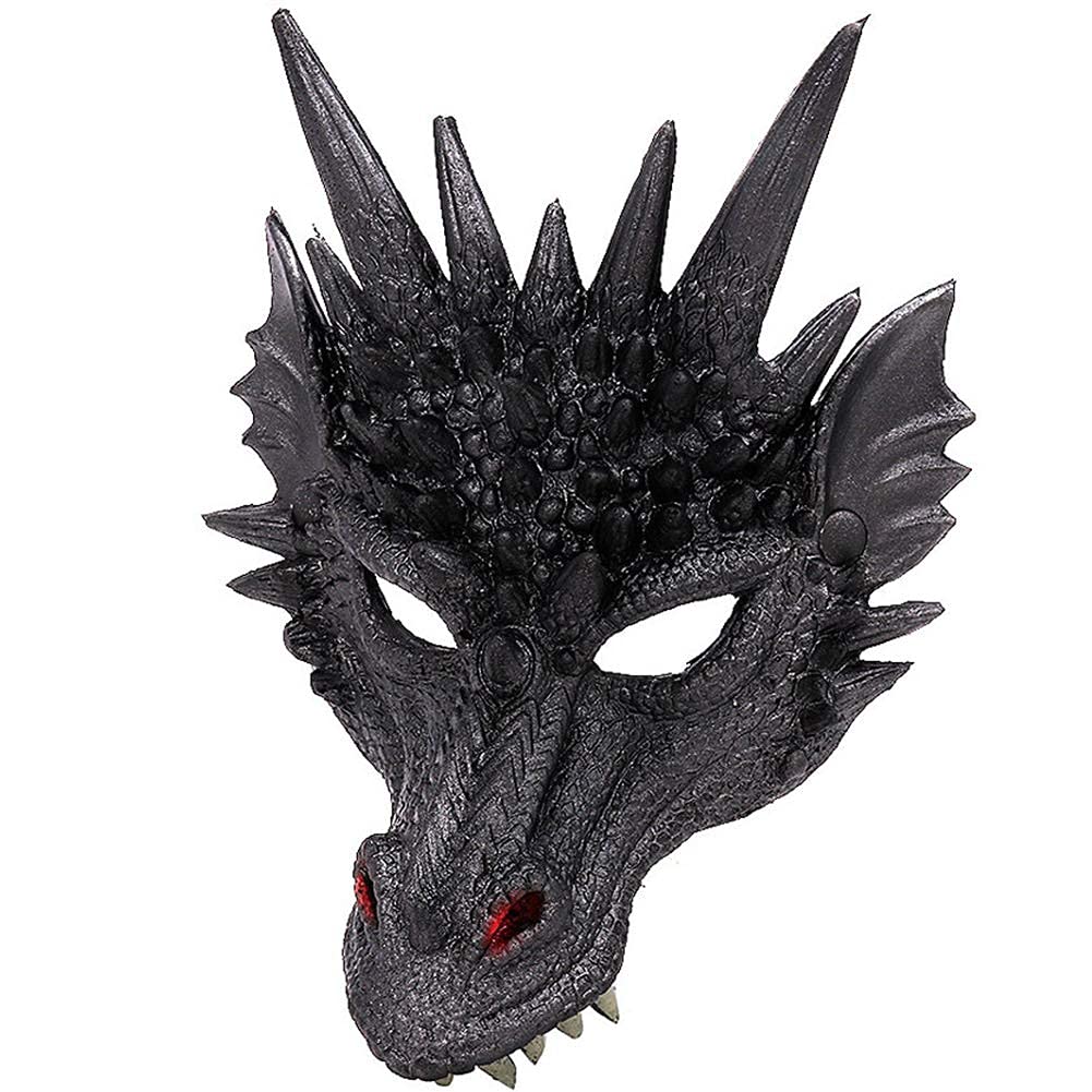 Alodidae 3D Dragon Mask - Scary Halloween Costume for Adults & Men | Cosplay Half Face Animal Mask for Parties, Festivals & Themed Events