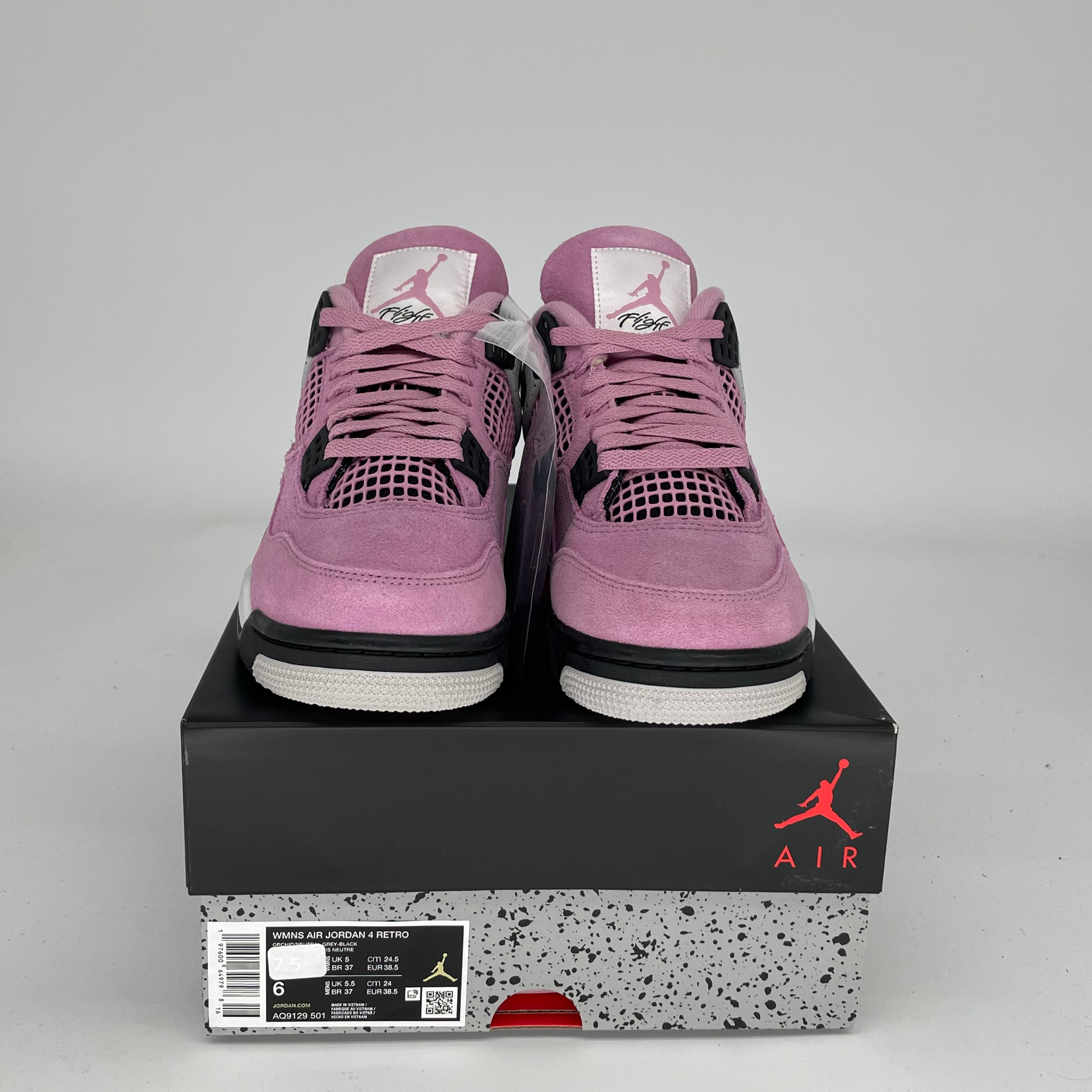 Original Title: AIR JORDAN 4 ORCHID W SIZE 6/7.5W AQ9129 501   Optimized Title: Air Jordan 4 Retro 