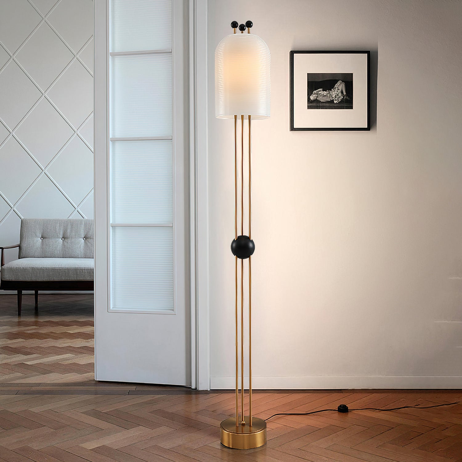 Bertha Modern Floor Lamp - Adjustable LED Standing Light for Living Room, Bedroom & Office - Warm White & Cool White Dimmable Reading Light with Remote Control - Perfect for Night Reading, Relaxing & Decor