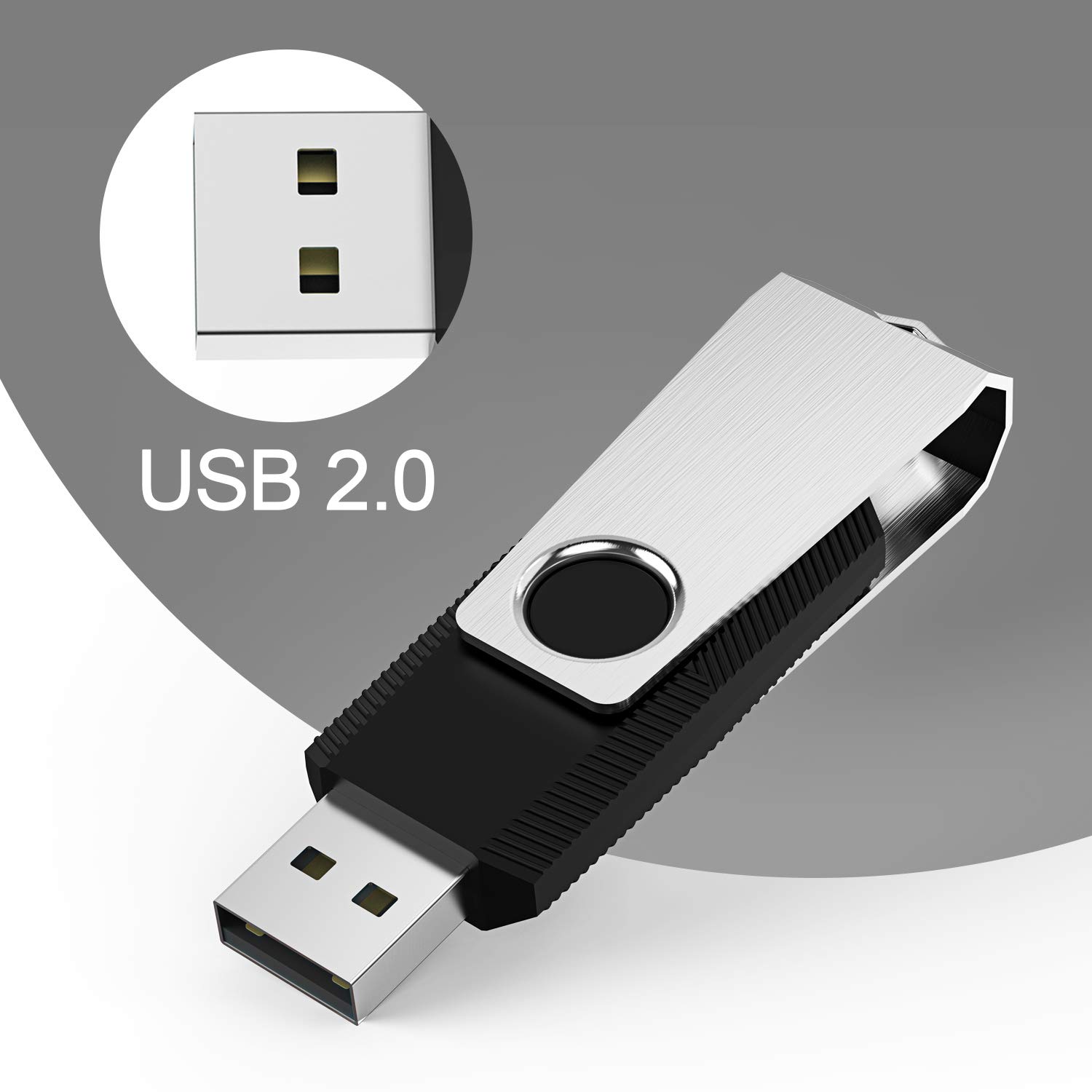 KEXIN 100 Pack 128MB USB Flash Drives Bulk - USB 2.0 Swivel Thumb Drives for Data Storage, File Transfer, School, Office & Business Use