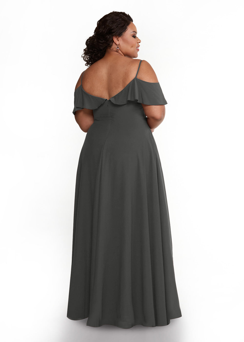 Elegant Off Shoulder Ruffled Chiffon Bridesmaid Dress - Perfect for Weddings, Prom, and Formal Events