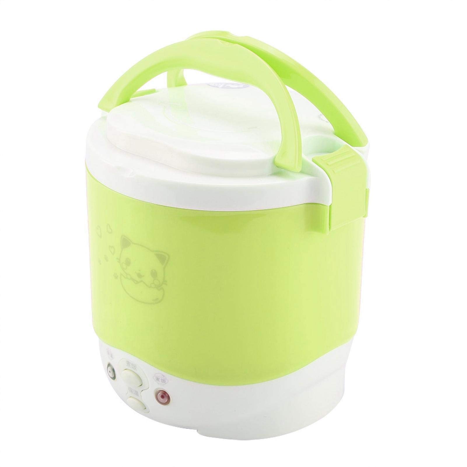 Omabeta 1L Portable Rice Cooker - 12V 100W Mini Electric Rice Cooker & Food Steamer for Travel, Car, Camping | Compact Multifunctional Cooking Pot, Perfect as Electric Lunch Box (Green)