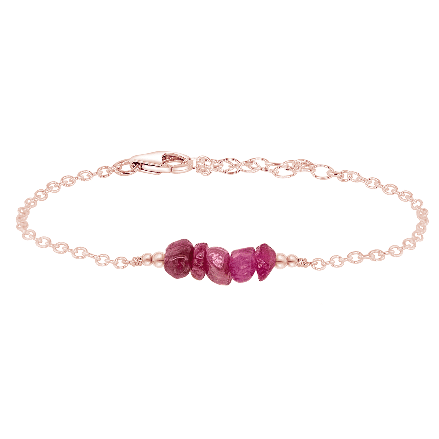 Ruby Chip Bead Bar Bracelet for Women - Genuine Stone Adjustable Bangle | Perfect for Casual Wear, Boho Fashion & Gift Giving