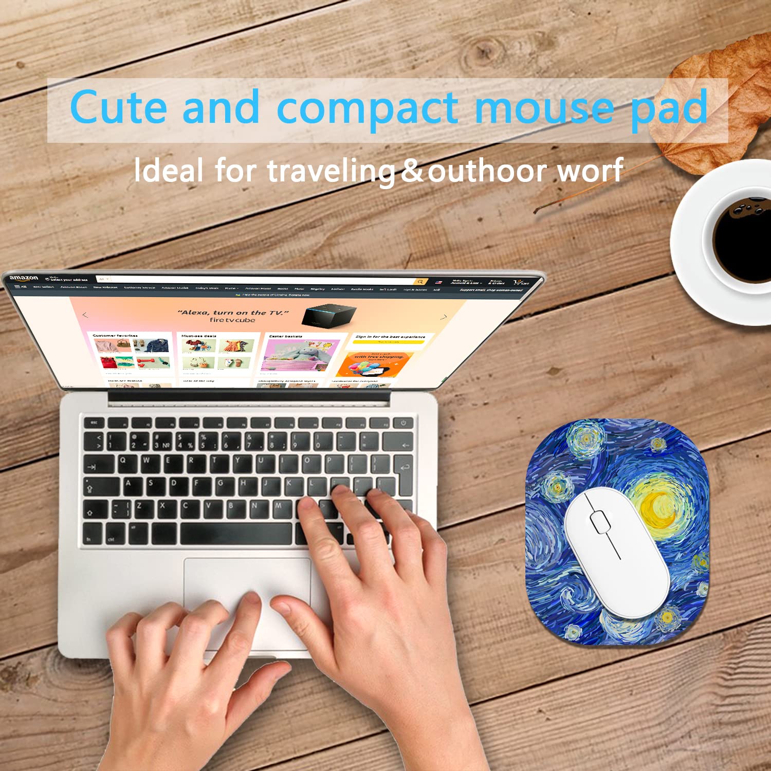 6 x 7 Inch Small Mouse Pad for Laptop - Non-Slip Rubber Base & Waterproof Surface - Perfect for Wireless Mouse, Home Office, and Travel - Abstract Night Sky Design - Ideal for Work Desks, Gaming Setups, and Coffee Shop Use