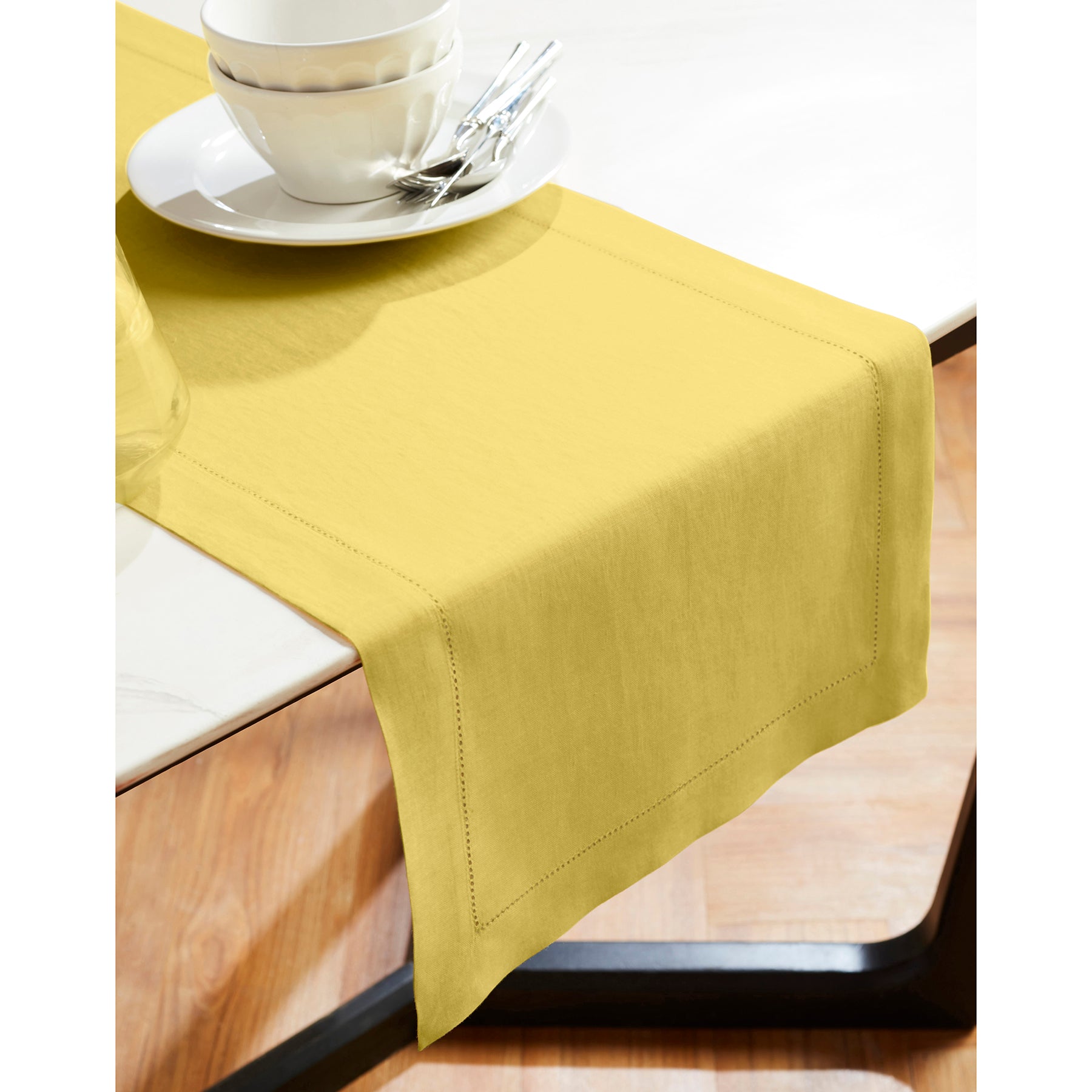 Sonoma Hemstitch Table Runner - Elegant Linen Table Decor for Dining & Special Occasions | Perfect for Weddings, Holidays & Home Decor