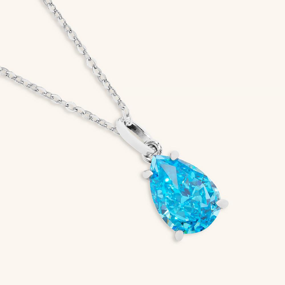 Elegant Vibrant Water Drop Pendant Necklace for Women - Dainty Crystal Jewelry Gift for Birthday, Anniversary & Valentine's Day - Perfect for Parties, Weddings & Special Occasions