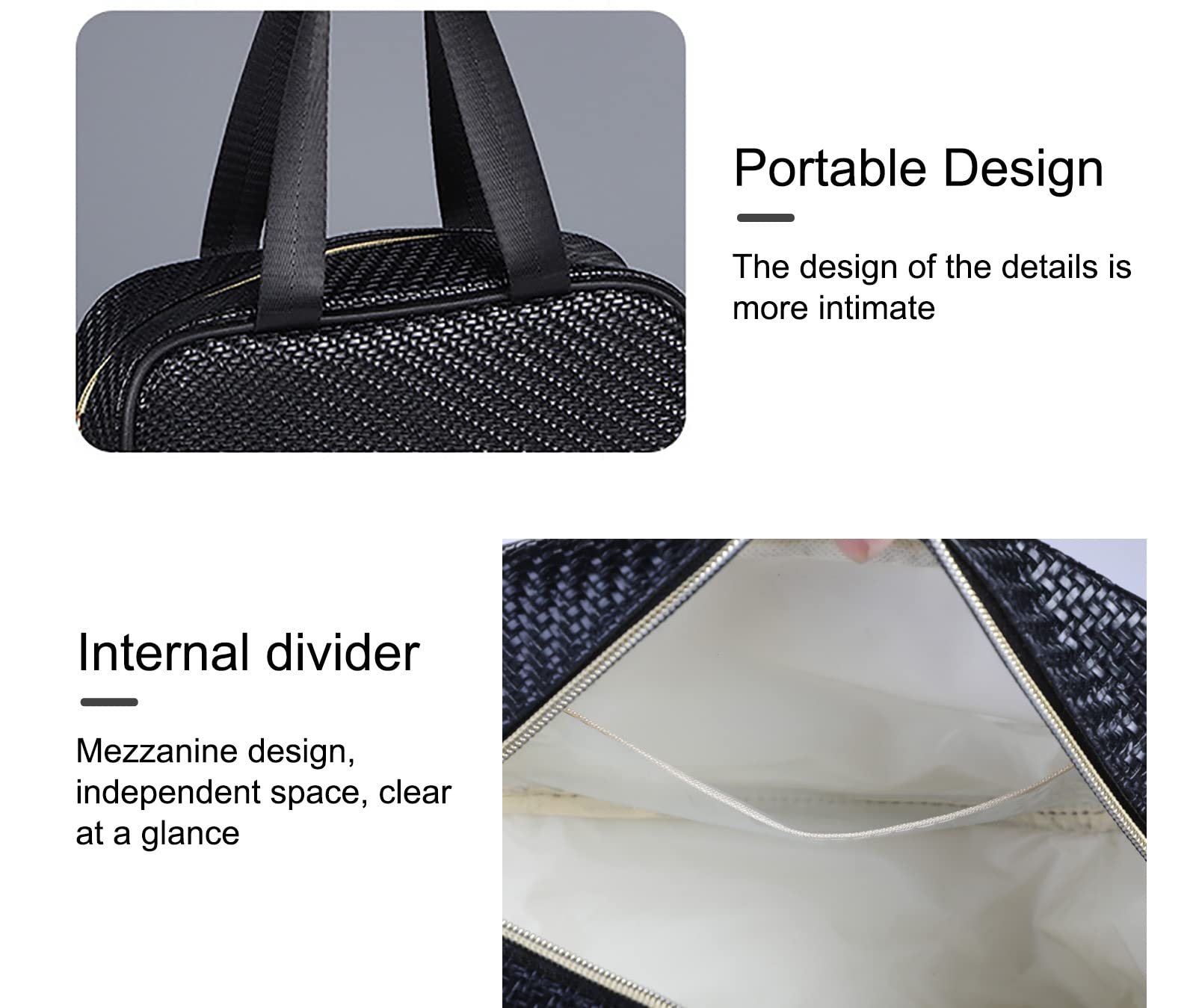 Bekeify Waterproof PU Leather Makeup Bag - Travel Toiletry Organizer for Women & Girls - Portable Cosmetic Storage Pouch for Vacation, Gym, and Daily Use (Black)