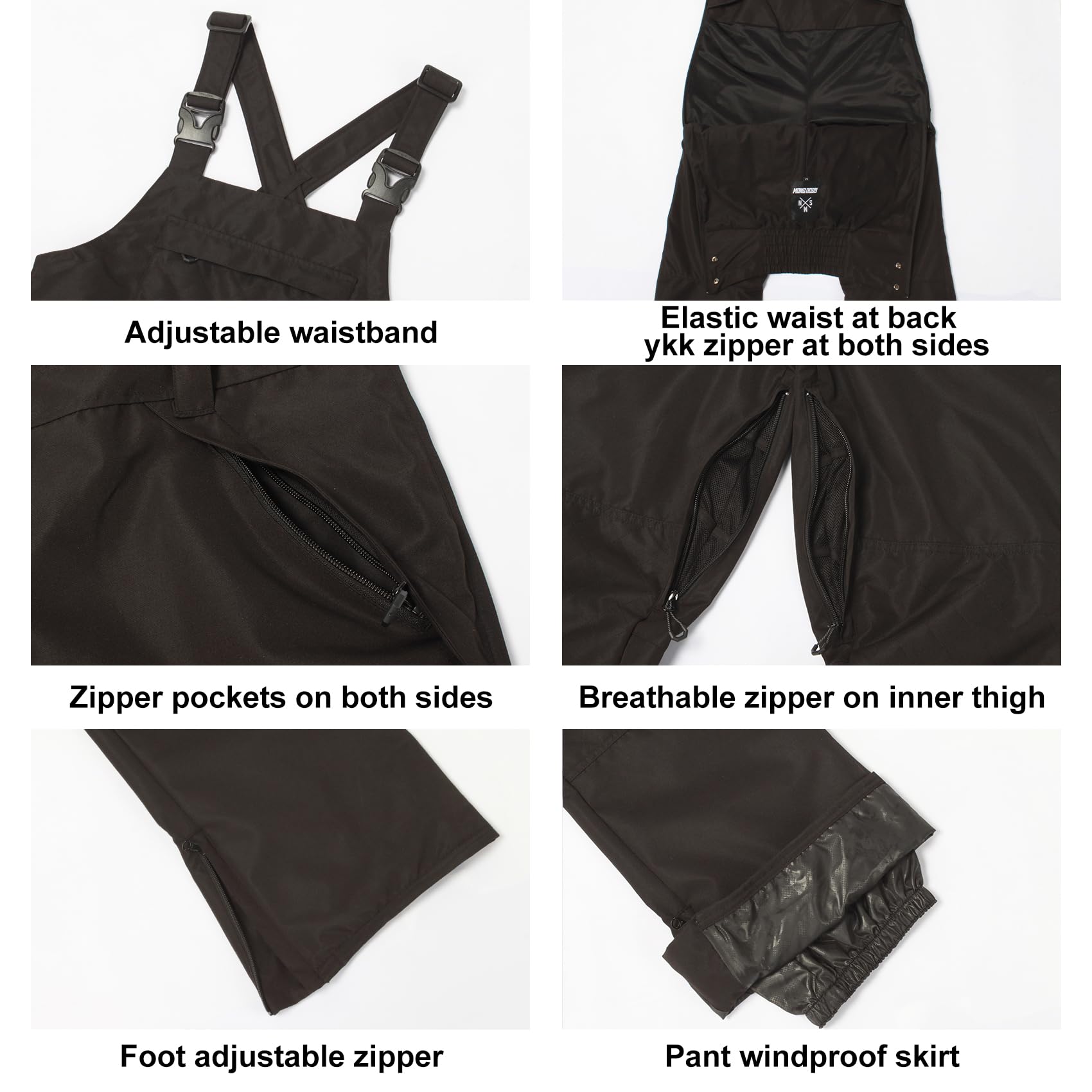 Women's Waterproof Insulated Ski Bib Overalls - Soft Ripstop Snow Pants for Skiing & Snowboarding | Outdoor Winter Sports Gear for Cold Weather Activities