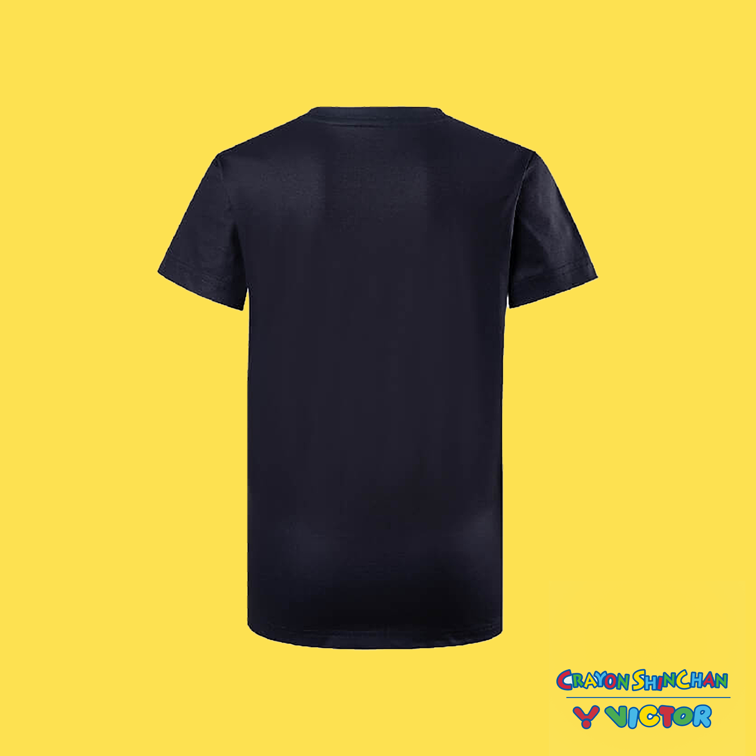 Victor x Crayon Shin Chan Black Anime Graphic T-Shirt for Kids - Comfortable Cotton Tee for School, Playdates & Casual Wear