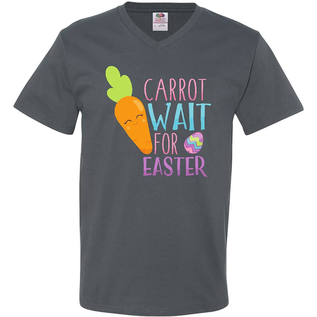 Easter Carrot Wait for Easter V-Neck T-Shirt for Men - Funny Easter Egg Design - Perfect for Easter Celebrations, Egg Hunts & Spring Parties