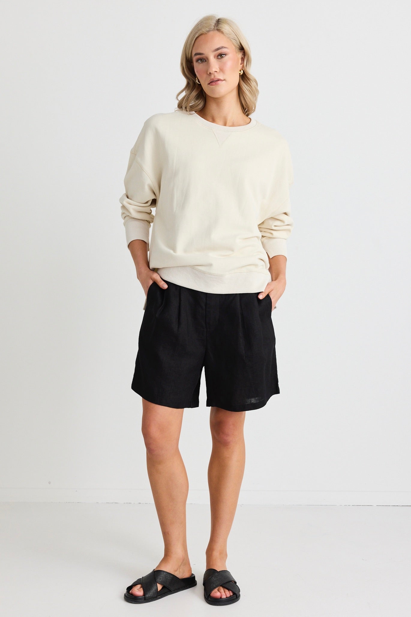 Halcyon Cream Relaxed Sweatshirt - Soft Casual Pullover for Women & Men | Perfect for Lounge Wear, Weekend Outings & Cozy Evenings
