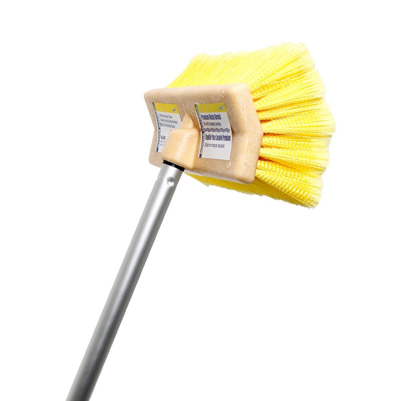 Bi-Level Bristle Brush with Threaded Hole - Heavy Duty Cleaning Tool for Floors, Carpets & Hard Surfaces - Perfect for Home, Garage & Workshop Use