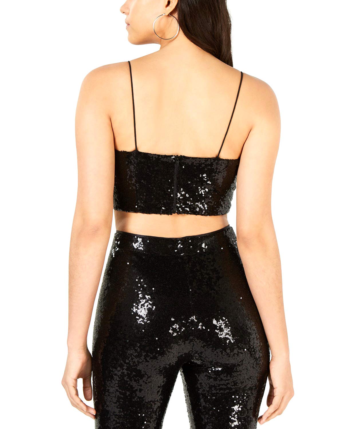 Leyden Sequin Bustier Top for Women - Black, X-Large Size | Sparkling Party Wear, Club Outfit, Evening Dress, Prom & Special Occasion Outfit