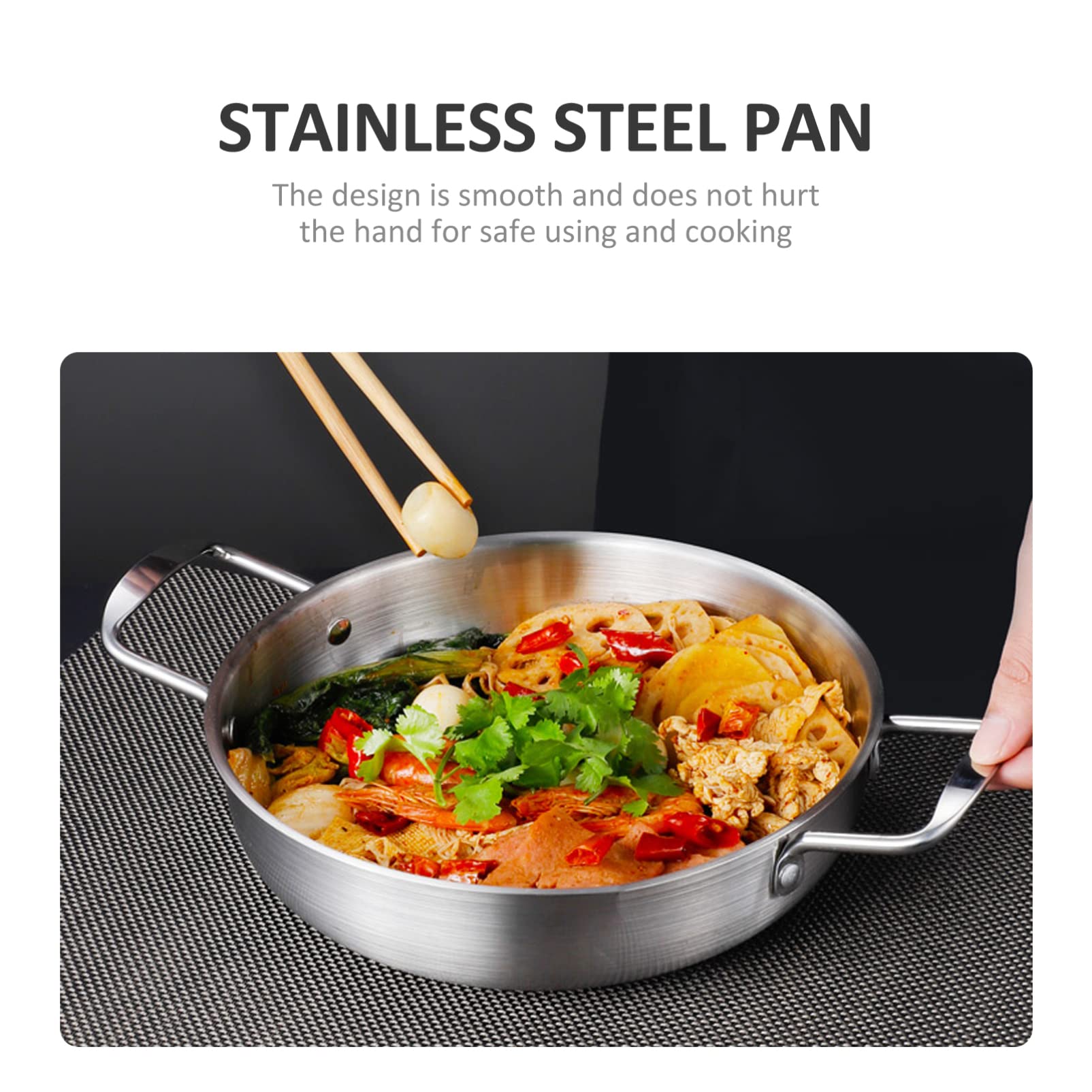 ERINGOGO Mini Ramen Soup Pot with Stainless Steel Lid - Double Handle Cooking Pan for Home & Restaurant Use | Perfect for Ramen, Pho, Hot Pot & Everyday Cooking