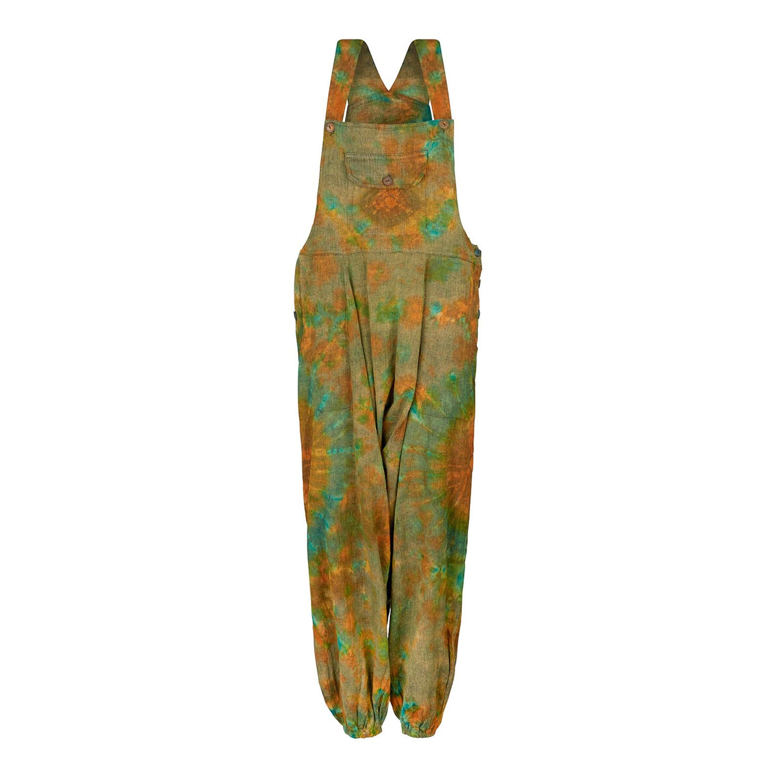 Ozmmyan Women's Printed Button Jumpsuit & Overalls - Summer Abstract Loose Suspender Romper | Casual Outfit for Beach, Vacation & Streetwear Fashion