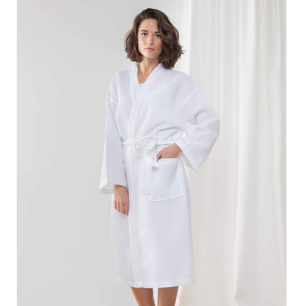 Premium Waffle Weave Bath Robe & Towel Set - 220 GSM Ultra Soft & Absorbent - Perfect for Spa, Hotel, Home Relaxation & Gift Giving