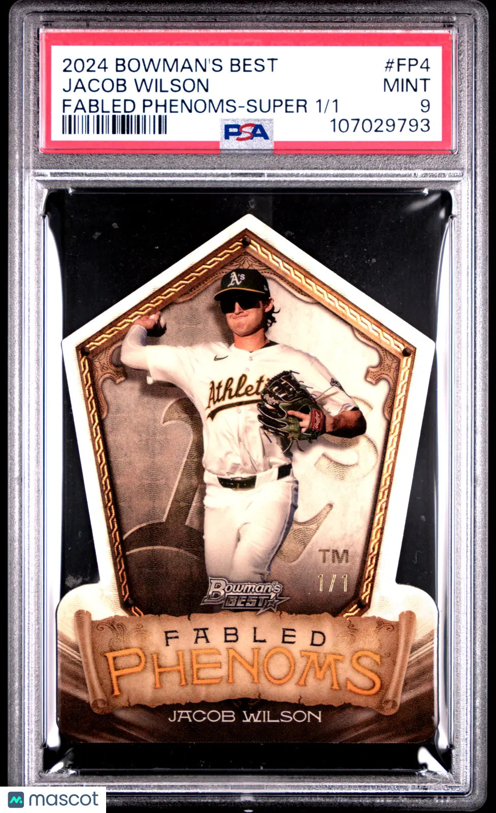 2024 Bowman's Best Baseball Fabled Phenoms Jacob Wilson Super PSA 9 1/1 - Rare Collectible Trading Card for Baseball Fans & Investors - Perfect for Display, Trading, and Investment Portfolios