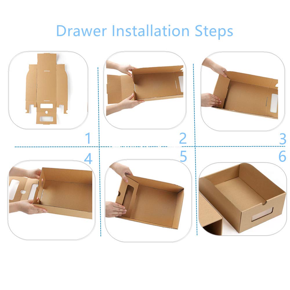 DIY Clear Shoe Storage Boxes - 10 Pack with Dividers for Organizing Shoes, Socks & Underwear | Stackable Cardboard Shoe Box Organizer for Closet, Bedroom & Dorm Room Storage Solutions