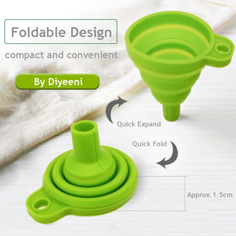 3D Printer Resin Funnel with Metal Filter Mesh - Foldable Silicone Curing Funnel for 15mm Neck Bottles | Perfect for Resin Filtering & 3D Printing Post-Processing