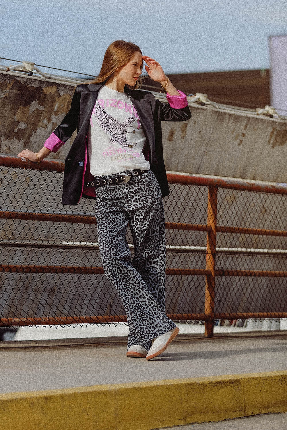 Leopard Print Gray Pants for Women - Stylish and Comfortable Casual Trousers for Everyday Wear, Office, and Night Out