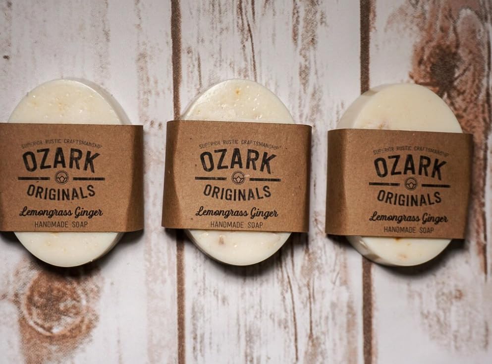 Organic Lemongrass & Ginger Soap Bar - Natural Handmade Soap for Sensitive Skin - Refreshing Aromatherapy Soap for Shower, Bath & Spa Relaxation