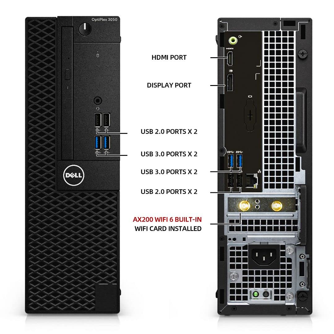 Refurbished Dell OptiPlex 3050 Business Desktop PC - Intel Core i5-6500 3.2GHz, 32GB DDR4 RAM, 512GB NVMe SSD, WiFi, Bluetooth, HDMI, Windows 10 Pro (Renewed) - Perfect for Home Office, Remote Work & Small Business Computing