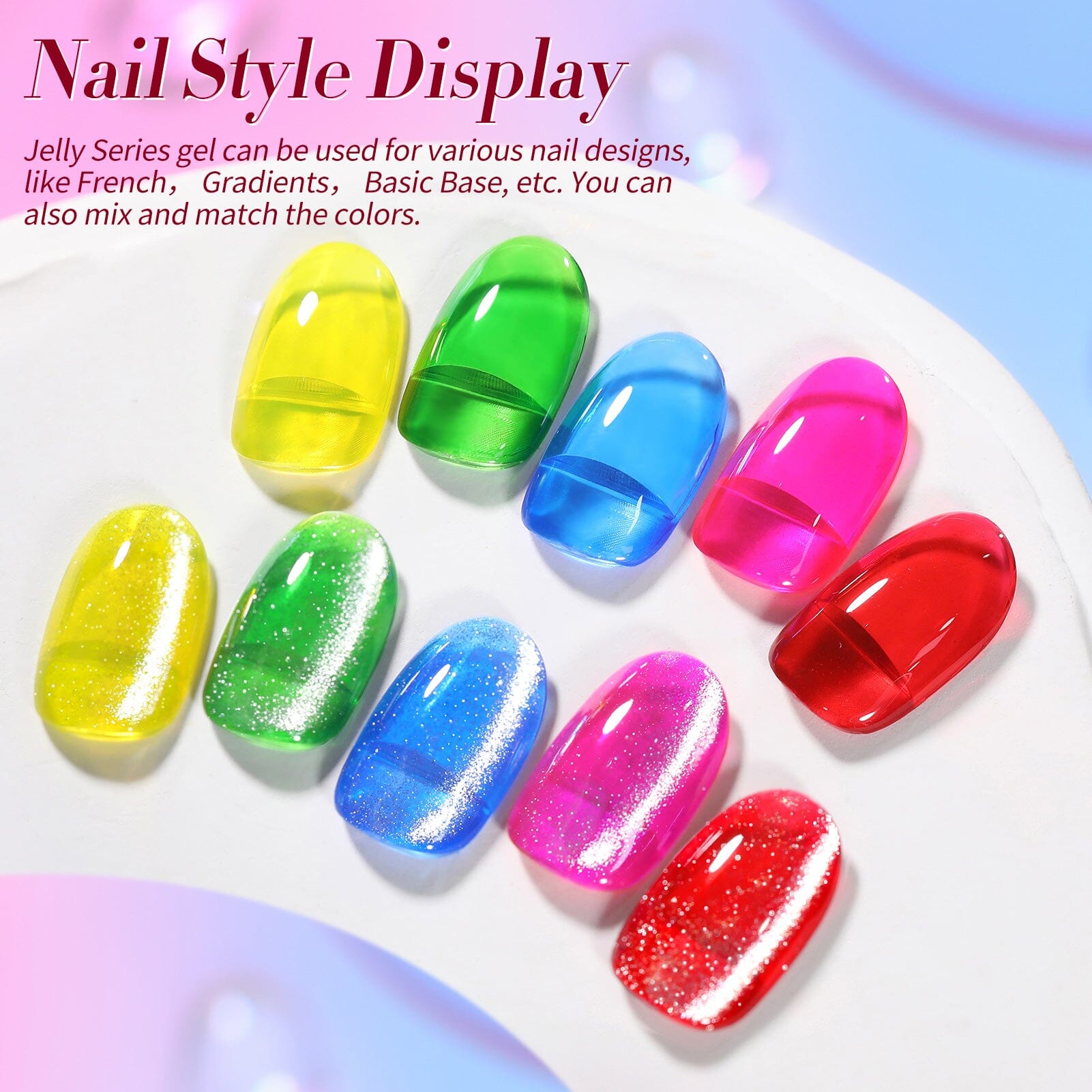 6 Colors Mystic Aurora Ice Jelly Gel Polish Set - 7ml Long Lasting Nail Polish Kit for Manicure & Pedicure - Perfect for Nail Art, Salon, Home Use & Gift Giving
