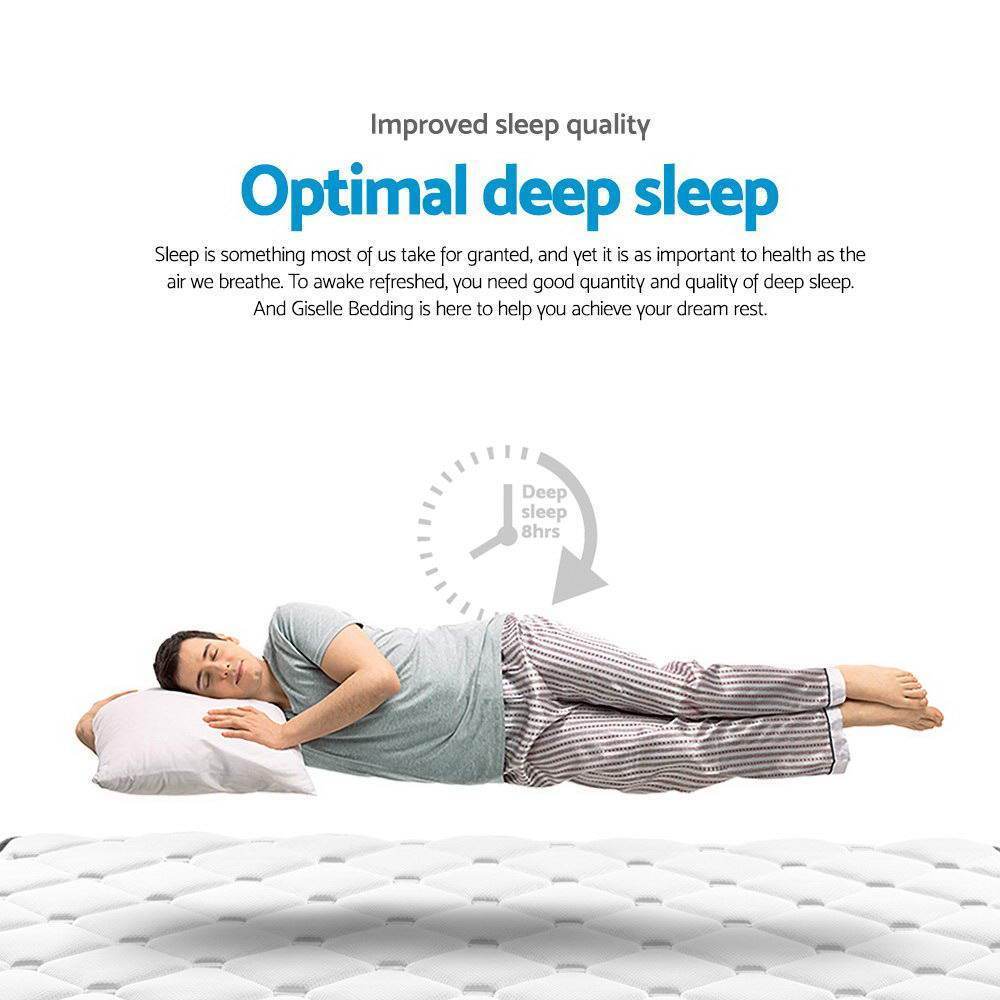 Agnes Bed Grey & Normay Pillow Top Mattress - Medium Firm Queen Size | Premium Comfort for Side & Back Sleepers | Perfect for Guest Rooms & Master Bedrooms