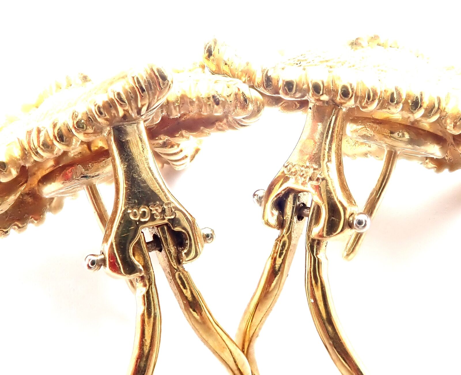 Authentic Vintage Tiffany & Co Starfish 18k Yellow Gold Large Hoop Earrings - Perfect for Weddings, Anniversaries & Special Occasions
