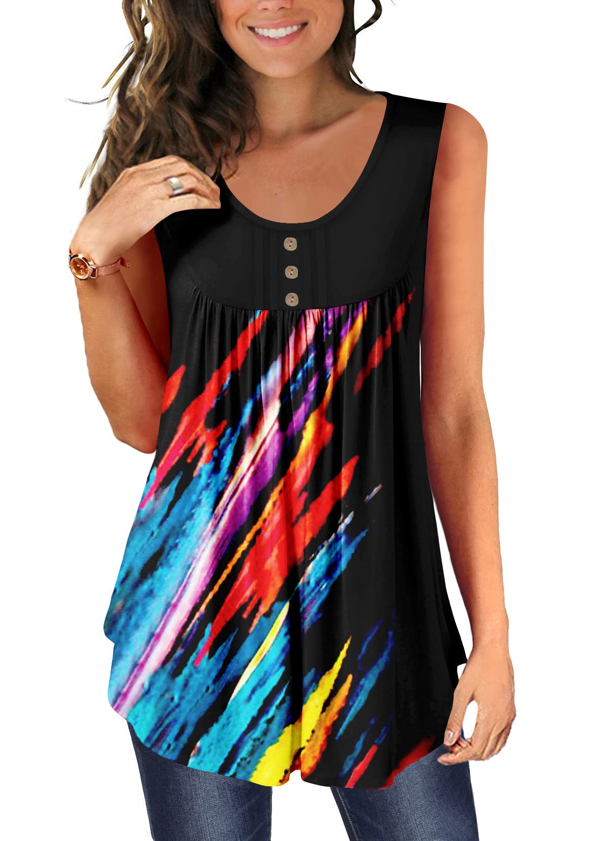 Plus Size Women's Casual Tank Tops - Summer Sleeveless Blouses for Leggings & Tunics