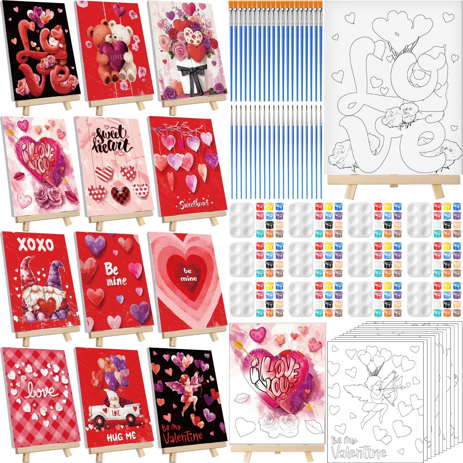 12 Pack Pre-Drawn Canvas for Painting - 8
