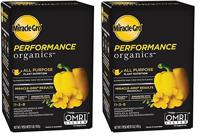 Miracle-Gro Performance Organics All Purpose Plant Food 1 lb - Natural Fertilizer for Vegetables, Flowers, Herbs - Organic Nutrients for Indoor & Outdoor Plants - Feeds 200 sq ft - Perfect for Gardens, Pots & Raised Beds