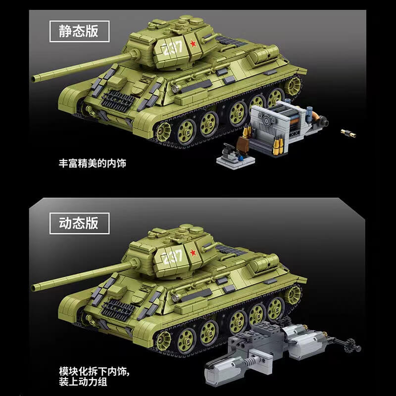 Panlos 632012 T-34 Tank Building Blocks Set - Military Model Kit for Adults & Kids - Perfect for Collectors, DIY Projects, and War History Enthusiasts | Great for Display, Gifts, and Educational Play