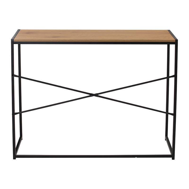BRADFORD 100cm Study Desk in Natural & Black - Modern Writing Desk for Home Office, Dorm Room, or Small Spaces - Perfect for Studying, Working & Remote Learning