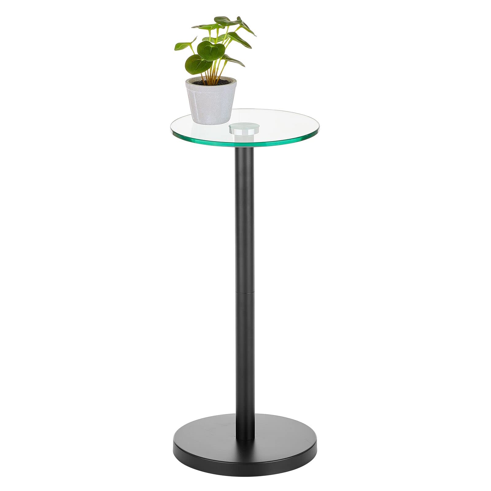 mDesign Modern Nightstand with Storage - Small Side Table for Bedroom & Living Room - Holds Lamps, Books, Decor - Clear/Matte Black Finish - Perfect for Apartments, Dorms & Home Office