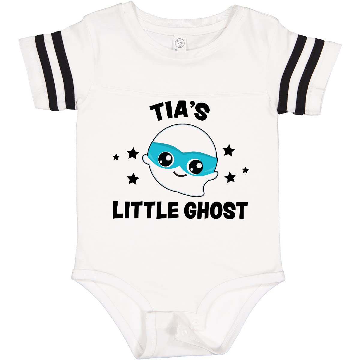 Inktastic Cute Tia's Little Ghost with Stars Baby Bodysuit - Soft Cotton Infant Onesie for Halloween, Birthday & Everyday Wear - Adorable Baby Outfit for Boys & Girls
