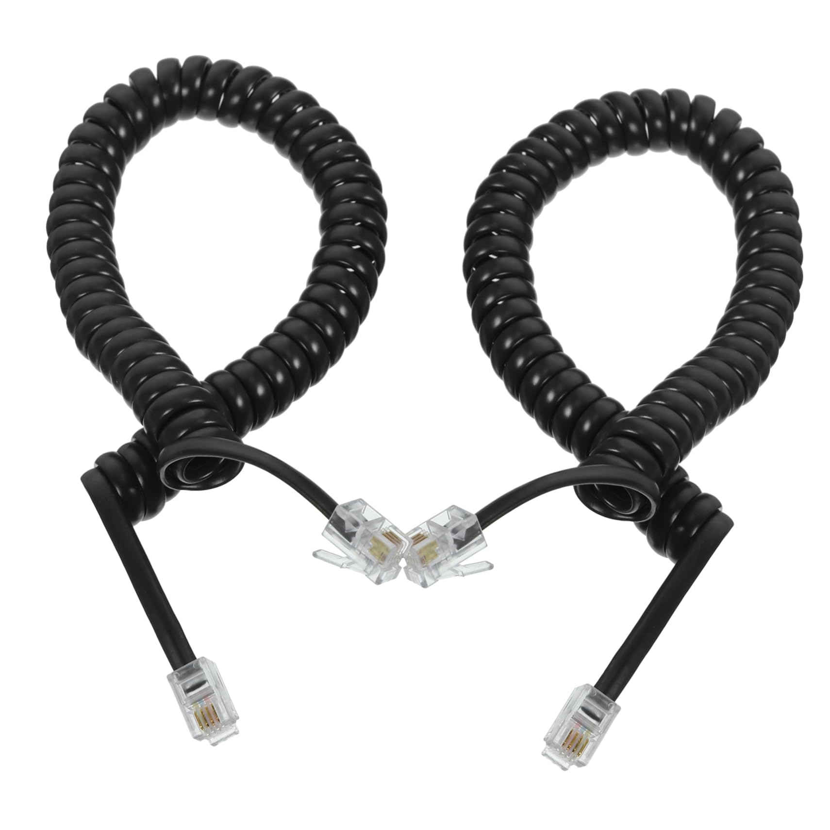 DOITOOL 2-Pack Spiral Telephone Cords for Landline Phones - 6ft Coiled Handset Cable with Tangle-Free Design - Perfect for Home, Office, and Business Use