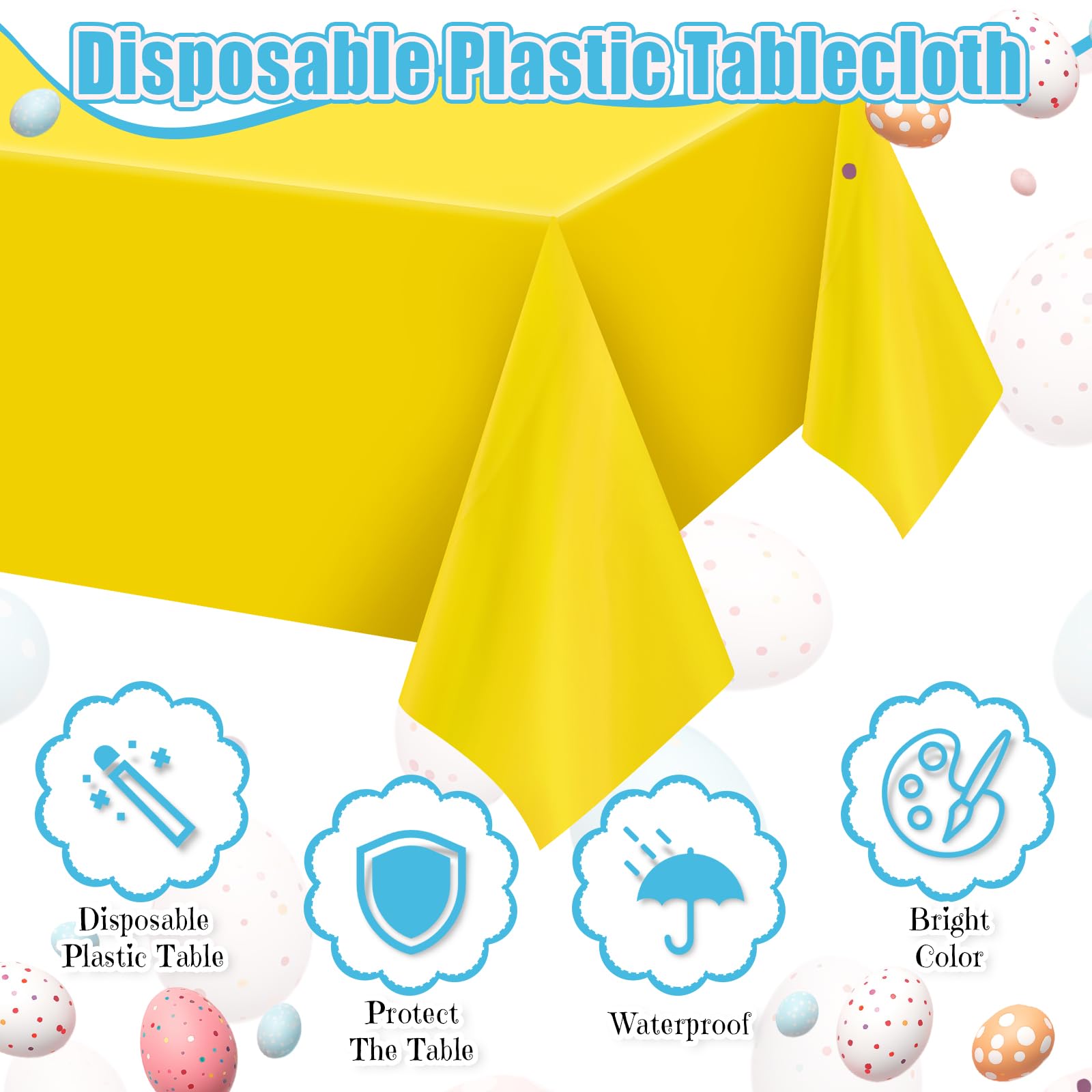 24 Pack Easter Tablecloths 54x72 Inch - Disposable Rectangle Table Covers for Holiday Party, Picnic, Outdoor Dining & Dinner Decorations (Candy Series) - Perfect for Easter Celebrations, Spring Gatherings & Family Meals
