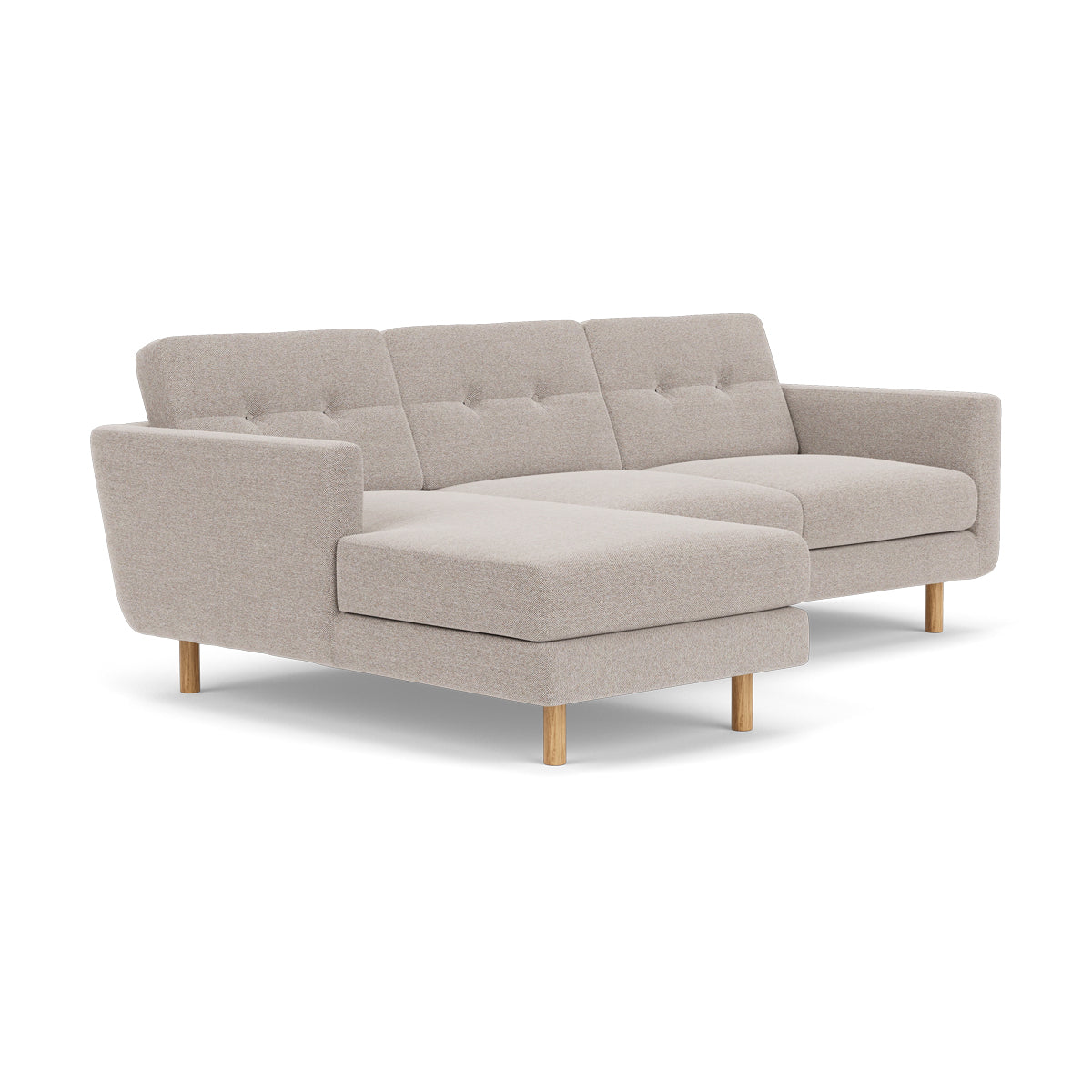Conrad Fabric Left Chaise Sofa - Modern L-Shaped Sectional Couch with Reversible Chaise Lounge for Living Room, Apartment & Home Theater Comfortable Seating